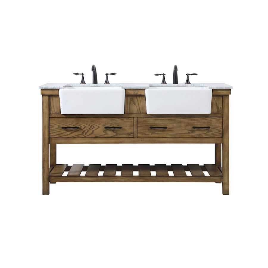 Elegant Kitchen/Bath Clement 60" Double Bathroom Vanity, Driftwood - VF60160DDW