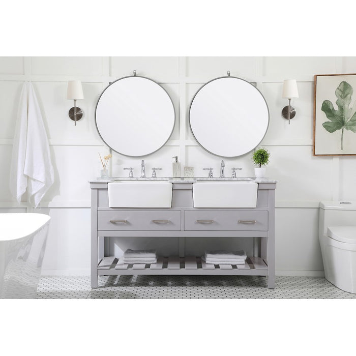 Elegant Kitchen/Bath Clement 60" Double Bathroom Vanity, Driftwood
