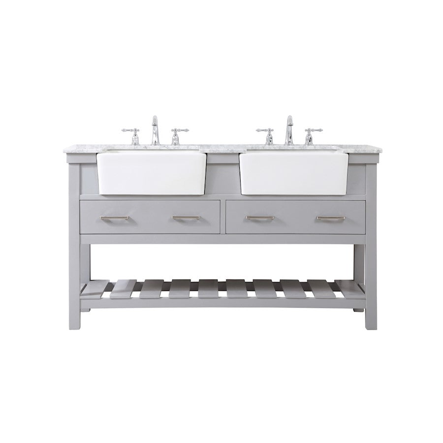 Elegant Kitchen/Bath Clement 60" Double Bathroom Vanity, Grey - VF60160DGR
