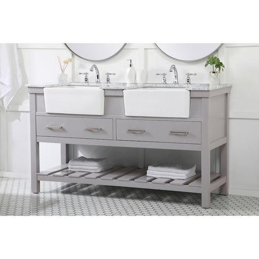 Elegant Kitchen/Bath Clement 60" Double Bathroom Vanity, Grey