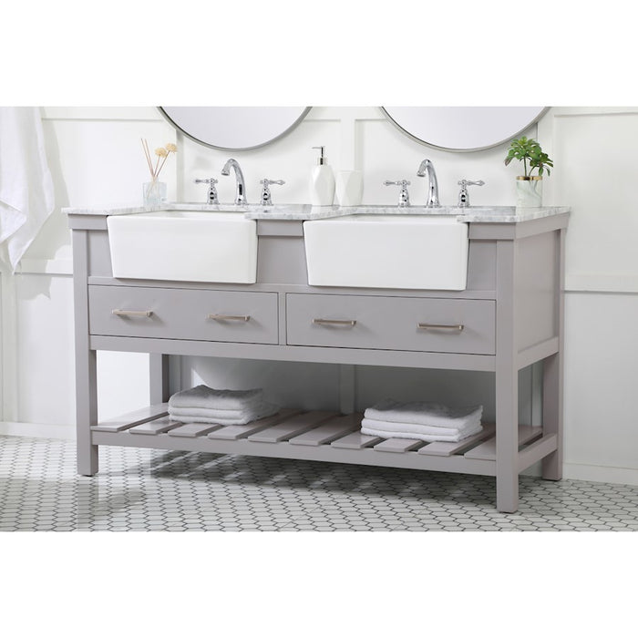 Elegant Kitchen/Bath Clement 60" Double Bathroom Vanity, Grey