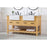 Elegant Clement 60" Double Bathroom Vanity, Natural Wood