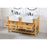 Elegant Clement 60" Double Bathroom Vanity, Natural Wood