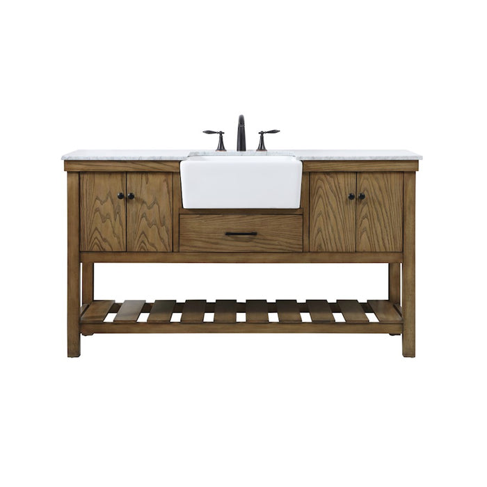 Elegant Kitchen/Bath Clement 60" Single Bathroom Vanity, Driftwood - VF60160DW