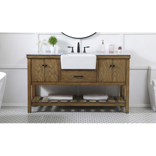Elegant Kitchen/Bath Clement 60" Single Bathroom Vanity, Driftwood