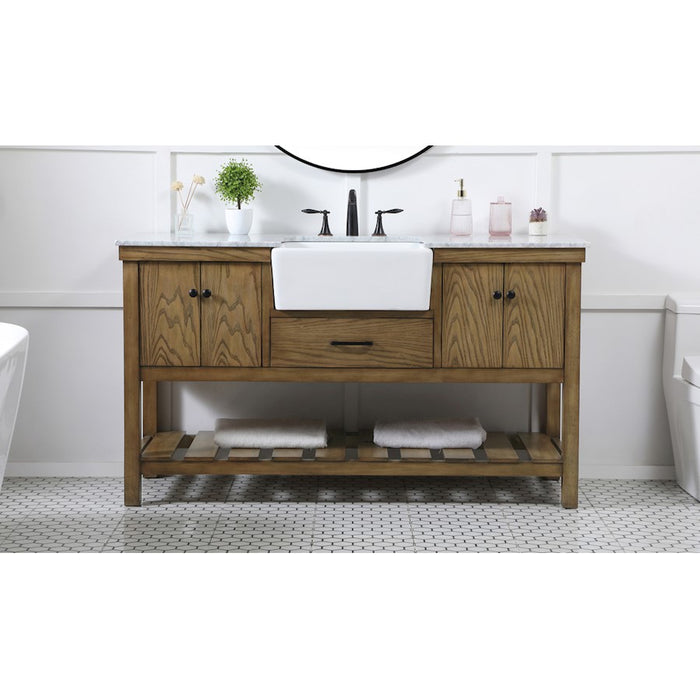 Elegant Kitchen/Bath Clement 60" Single Bathroom Vanity, Driftwood