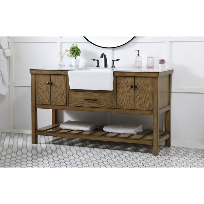 Elegant Kitchen/Bath Clement 60" Single Bathroom Vanity, Driftwood