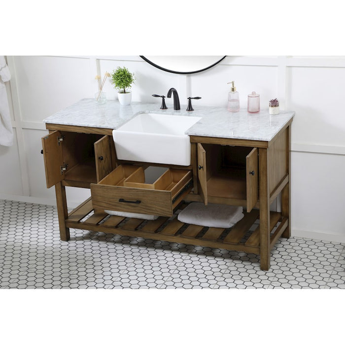 Elegant Kitchen/Bath Clement 60" Single Bathroom Vanity, Driftwood