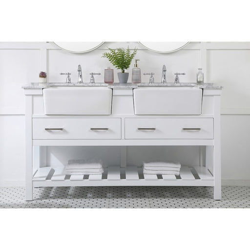 Elegant Kitchen/Bath Clement 60" Double Bathroom Vanity, White