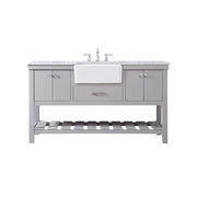 Elegant Kitchen/Bath Clement 60" Single Bathroom Vanity, Grey - VF60160GR