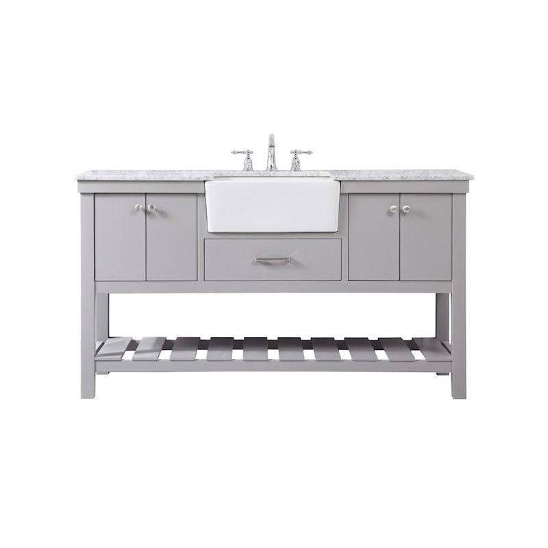Elegant Kitchen/Bath Clement 60" Single Bathroom Vanity, Grey - VF60160GR