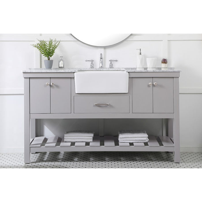 Elegant Kitchen/Bath Clement 60" Single Bathroom Vanity, Grey