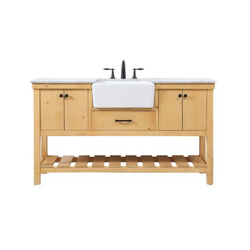 Elegant Clement 60" Single Bathroom Vanity, Natural Wood - VF60160NW