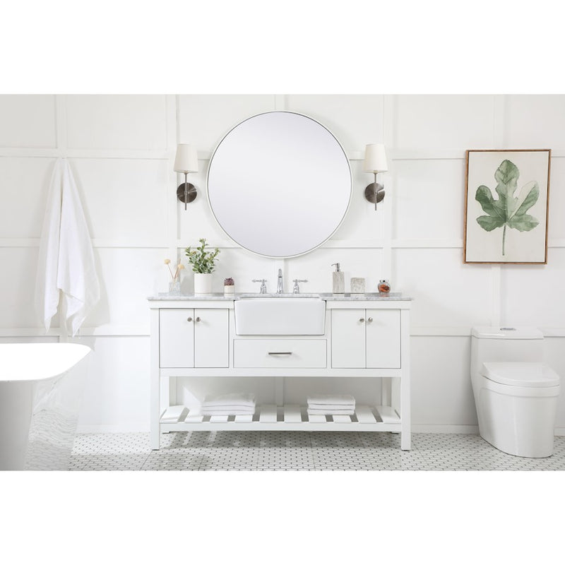 Elegant Clement 60" Single Bathroom Vanity, Natural Wood