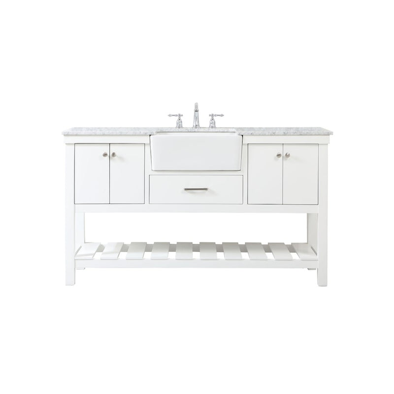 Elegant Kitchen/Bath Clement 60" Single Bathroom Vanity, White - VF60160WH
