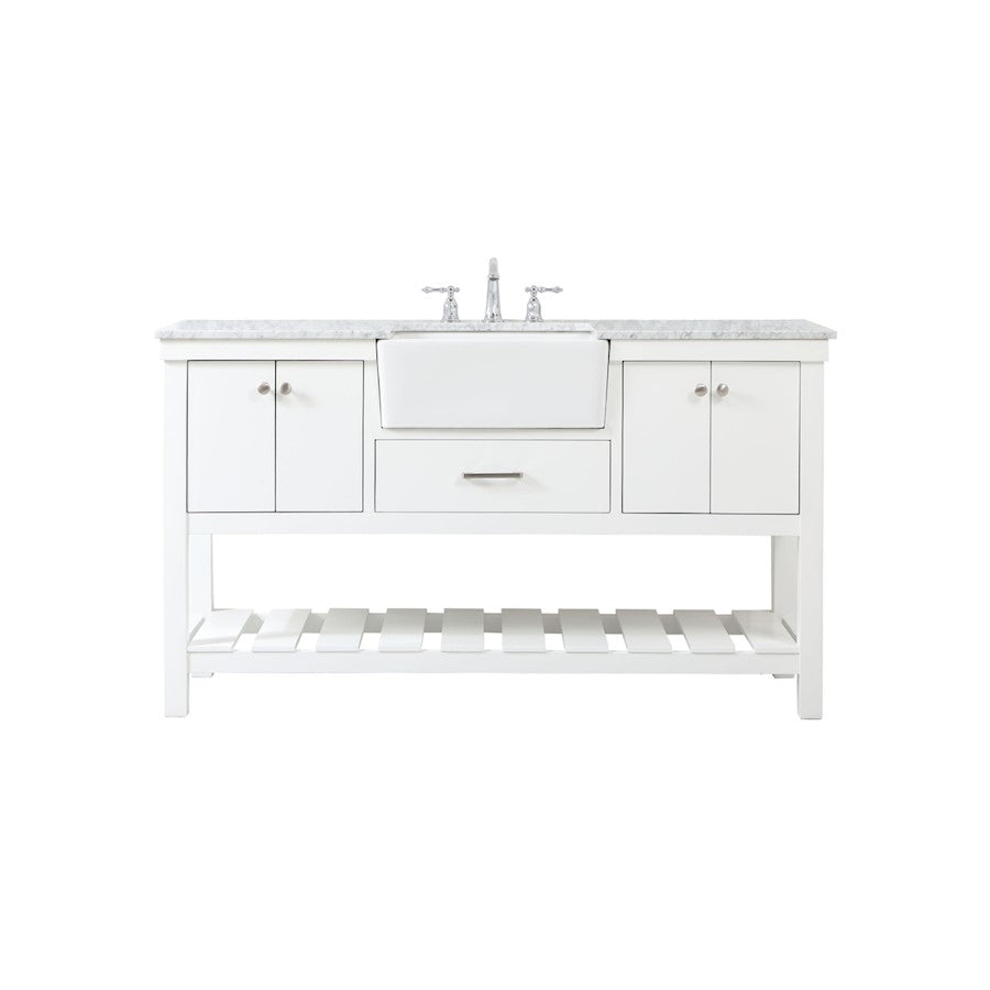Elegant Kitchen/Bath Clement 60" Single Bathroom Vanity, White - VF60160WH