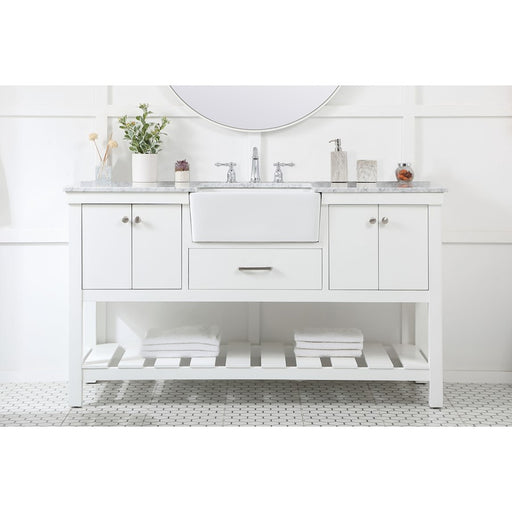 Elegant Kitchen/Bath Clement 60" Single Bathroom Vanity, White
