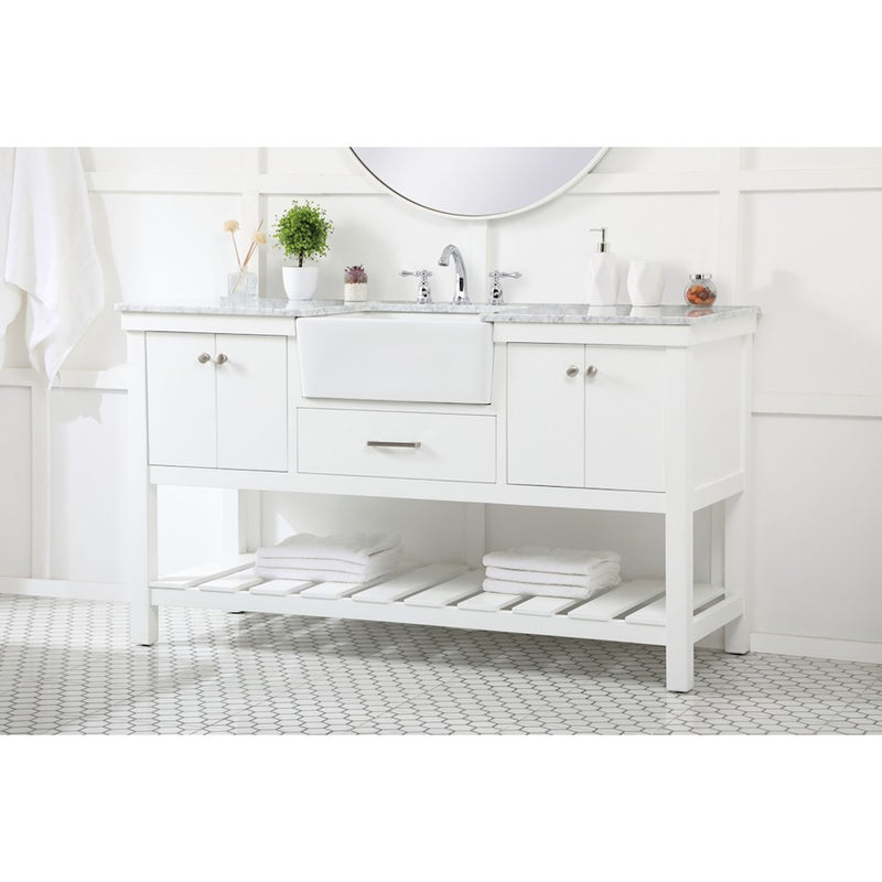 Elegant Kitchen/Bath Clement 60" Single Bathroom Vanity, White