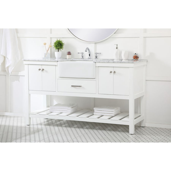 Elegant Kitchen/Bath Clement 60" Single Bathroom Vanity, White