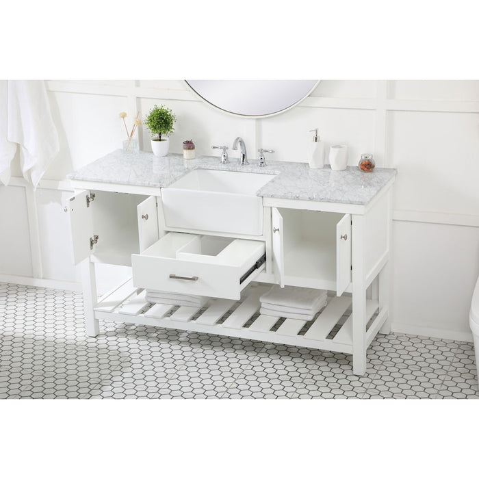 Elegant Kitchen/Bath Clement 60" Single Bathroom Vanity, White