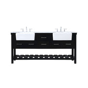 Elegant Kitchen/Bath Clement 72" Double Bathroom Vanity, Black - VF60172DBK