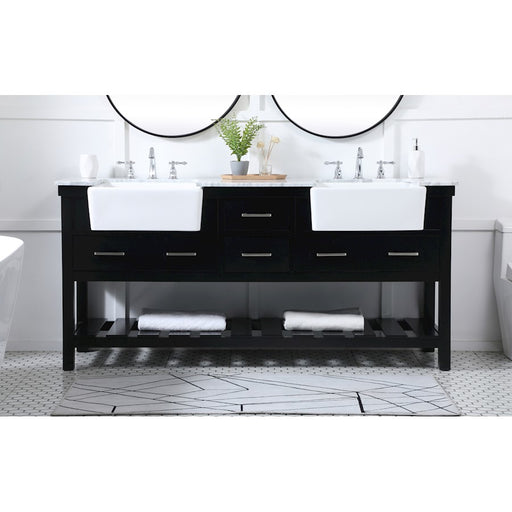 Elegant Kitchen/Bath Clement 72" Double Bathroom Vanity, Black
