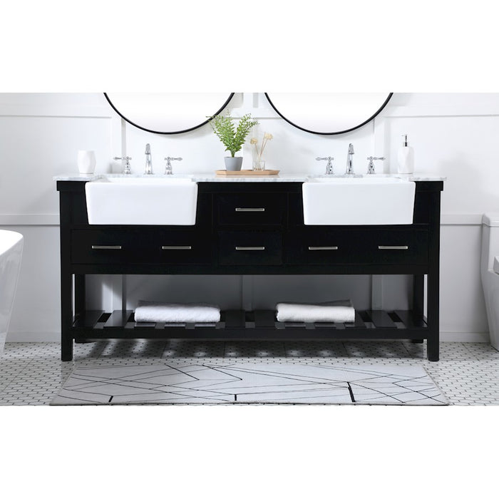 Elegant Kitchen/Bath Clement 72" Double Bathroom Vanity, Black