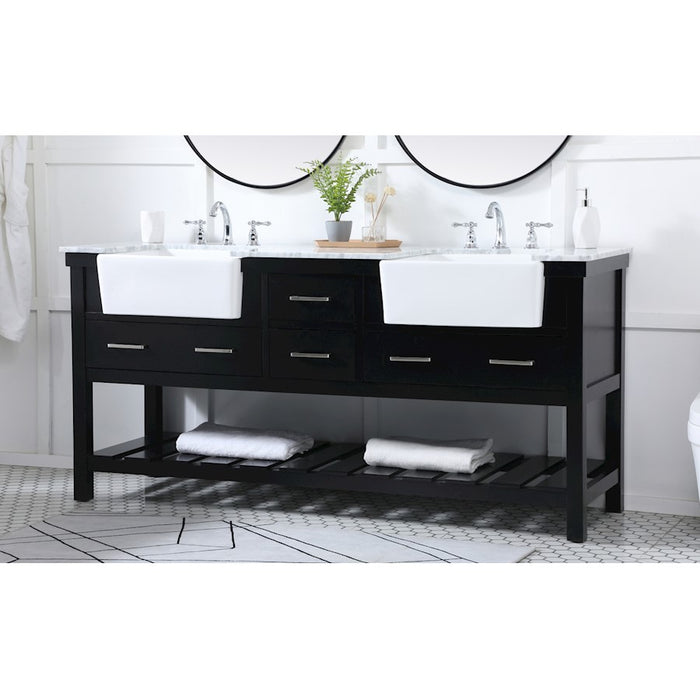 Elegant Kitchen/Bath Clement 72" Double Bathroom Vanity, Black