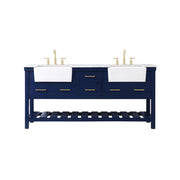 Elegant Kitchen/Bath Clement 72" Double Bathroom Vanity, Blue - VF60172DBL