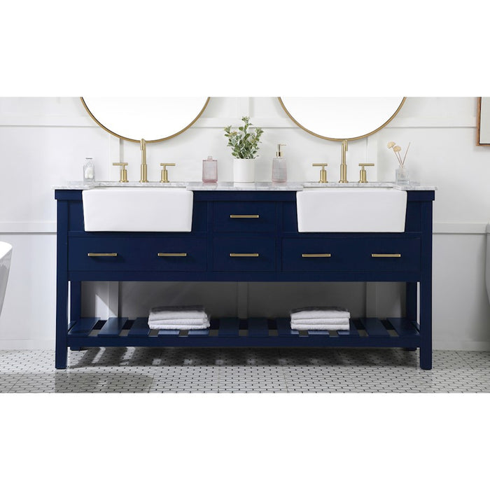 Elegant Kitchen/Bath Clement 72" Double Bathroom Vanity, Blue