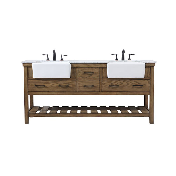 Elegant Kitchen/Bath Clement 72" Double Bathroom Vanity, Driftwood - VF60172DDW