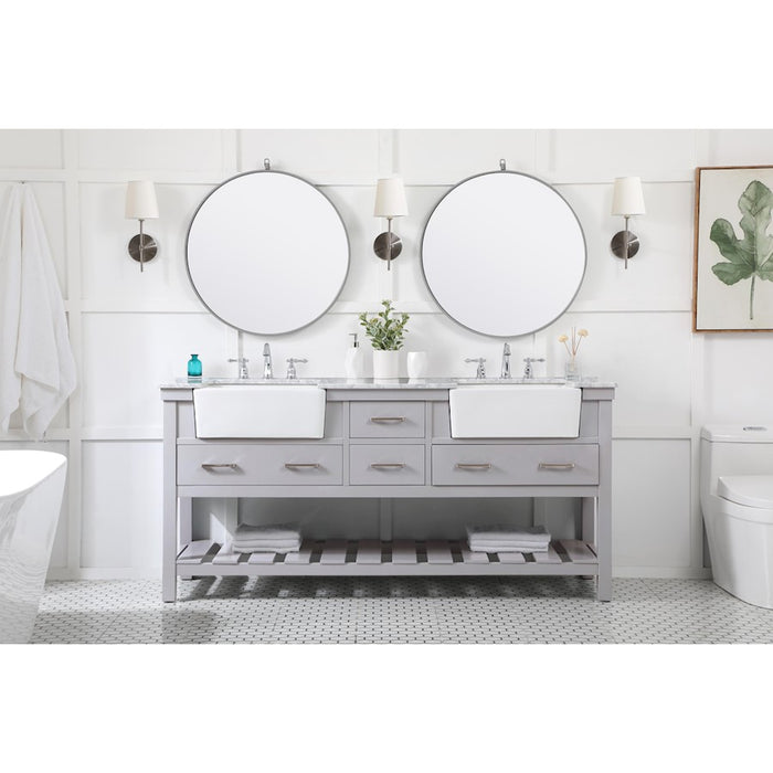 Elegant Kitchen/Bath Clement 72" Double Bathroom Vanity, Driftwood