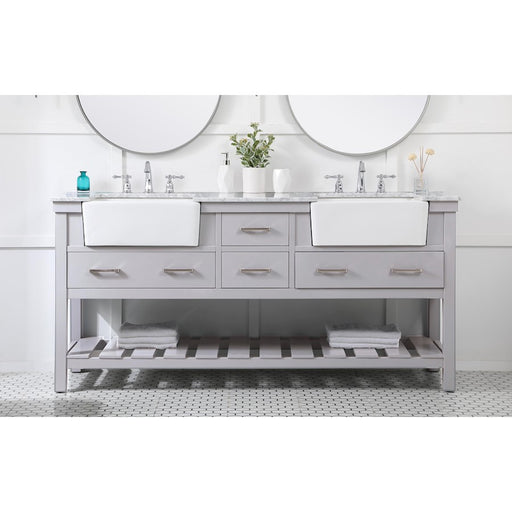 Elegant Kitchen/Bath Clement 72" Double Bathroom Vanity, Grey