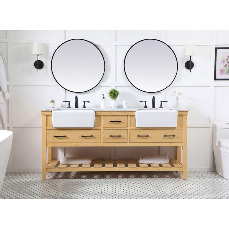 Elegant Kitchen/Bath Clement 72" Double Bathroom Vanity, Grey