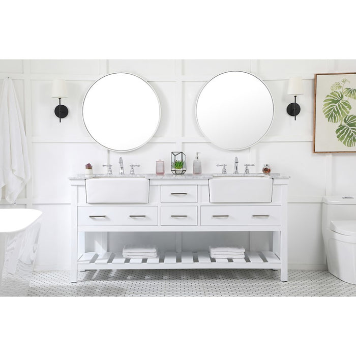 Elegant Clement 72" Double Bathroom Vanity, Natural Wood