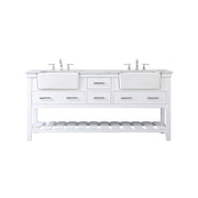 Elegant Kitchen/Bath Clement 72" Double Bathroom Vanity, White - VF60172DWH