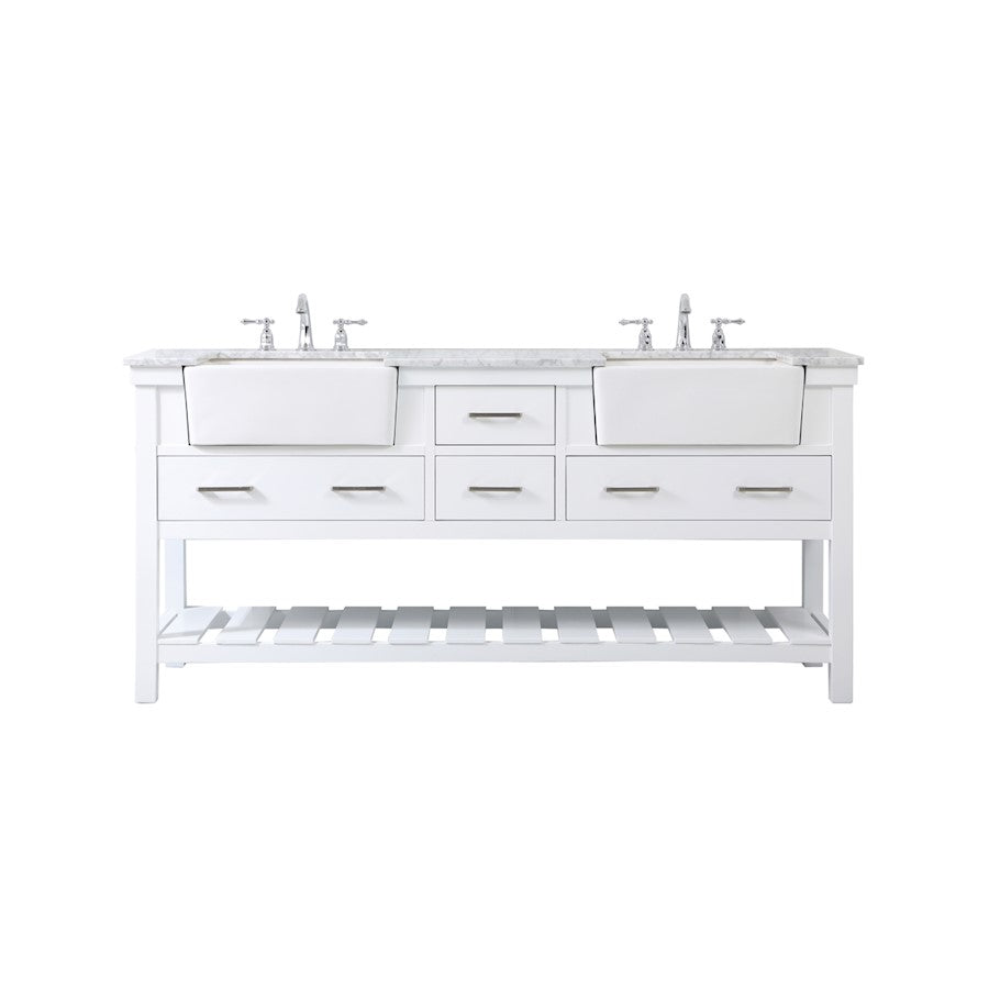 Elegant Kitchen/Bath Clement 72" Double Bathroom Vanity, White - VF60172DWH