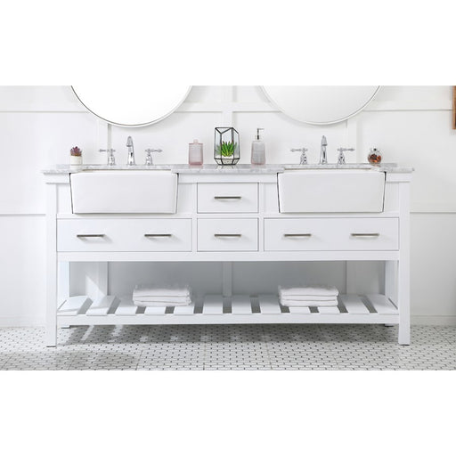 Elegant Kitchen/Bath Clement 72" Double Bathroom Vanity, White