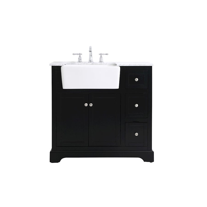 Elegant Kitchen/Bath Franklin 36" Single Bathroom Vanity, Black - VF60236BK