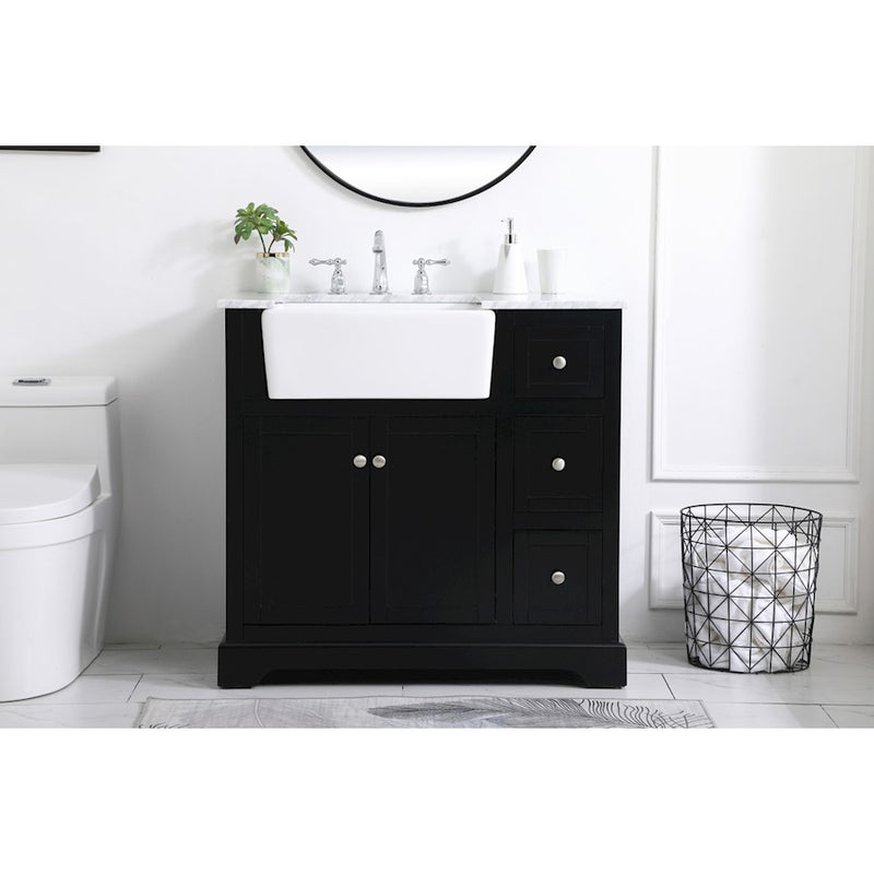 Elegant Kitchen/Bath Franklin 36" Single Bathroom Vanity, Black