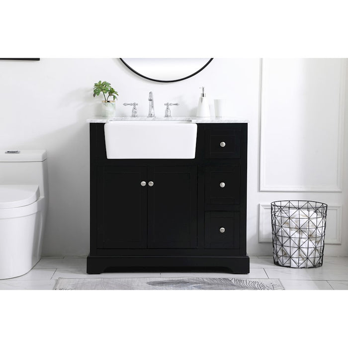 Elegant Kitchen/Bath Franklin 36" Single Bathroom Vanity, Black