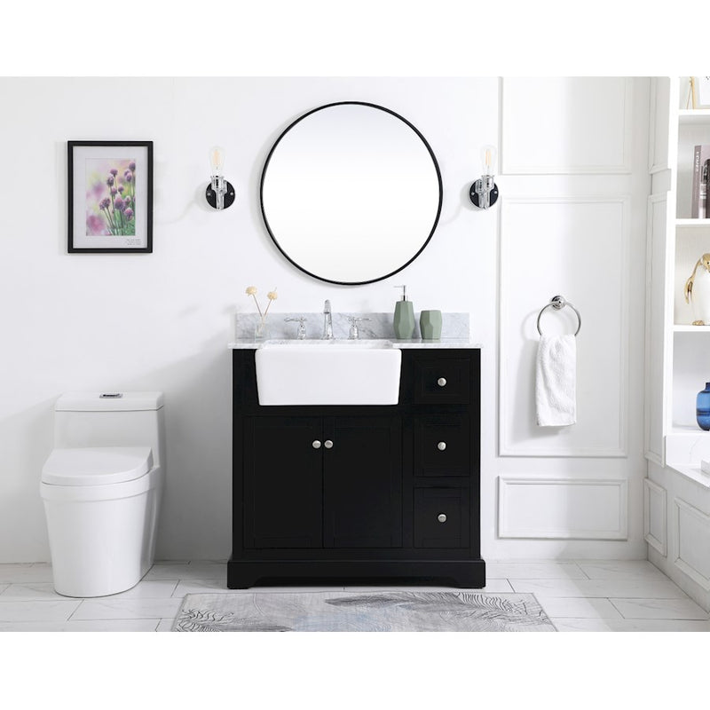Elegant Kitchen/Bath Franklin 36" Single Bathroom Vanity, Black