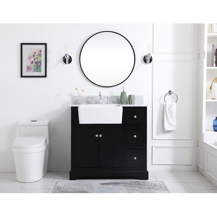 Elegant Kitchen/Bath Franklin 36" Single Bathroom Vanity, Black