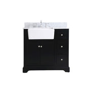 Elegant Franklin 36" Single Bathroom Vanity, Black/Backsplash - VF60236BK-BS