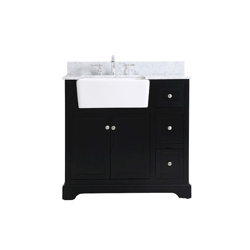 Elegant Franklin 36" Single Bathroom Vanity, Black/Backsplash - VF60236BK-BS