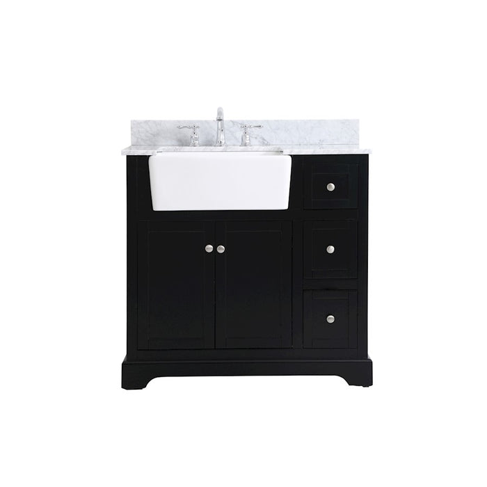 Elegant Franklin 36" Single Bathroom Vanity, Black/Backsplash - VF60236BK-BS