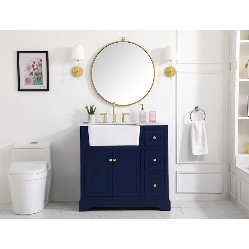 Elegant Franklin 36" Single Bathroom Vanity, Black/Backsplash