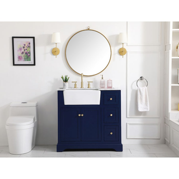 Elegant Franklin 36" Single Bathroom Vanity, Black/Backsplash