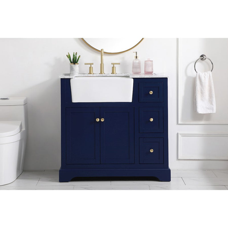 Elegant Kitchen/Bath Franklin 36" Single Bathroom Vanity, Blue