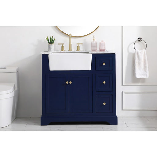 Elegant Kitchen/Bath Franklin 36" Single Bathroom Vanity, Blue